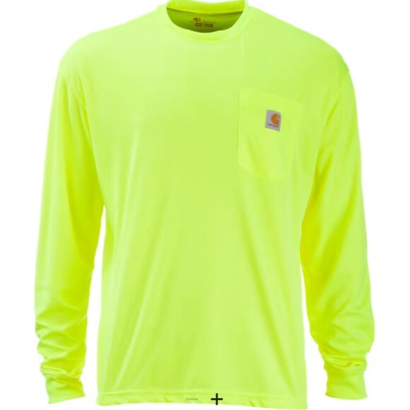 Carhartt Force Color Enhanced Long Sleeve T-Shirt Men's XL Brite Lime NWT - Picture 1 of 6